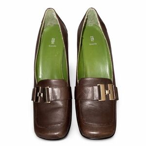 Vintage Bakers Brown Leather Wedge Loafers w/ Silver Buckle | 7.5